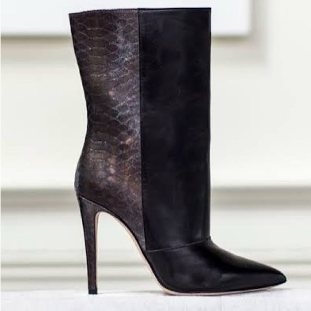 NWOB - Emerson Fry Black / Bronze Snake MIDI boot size 40 EU / 9.5